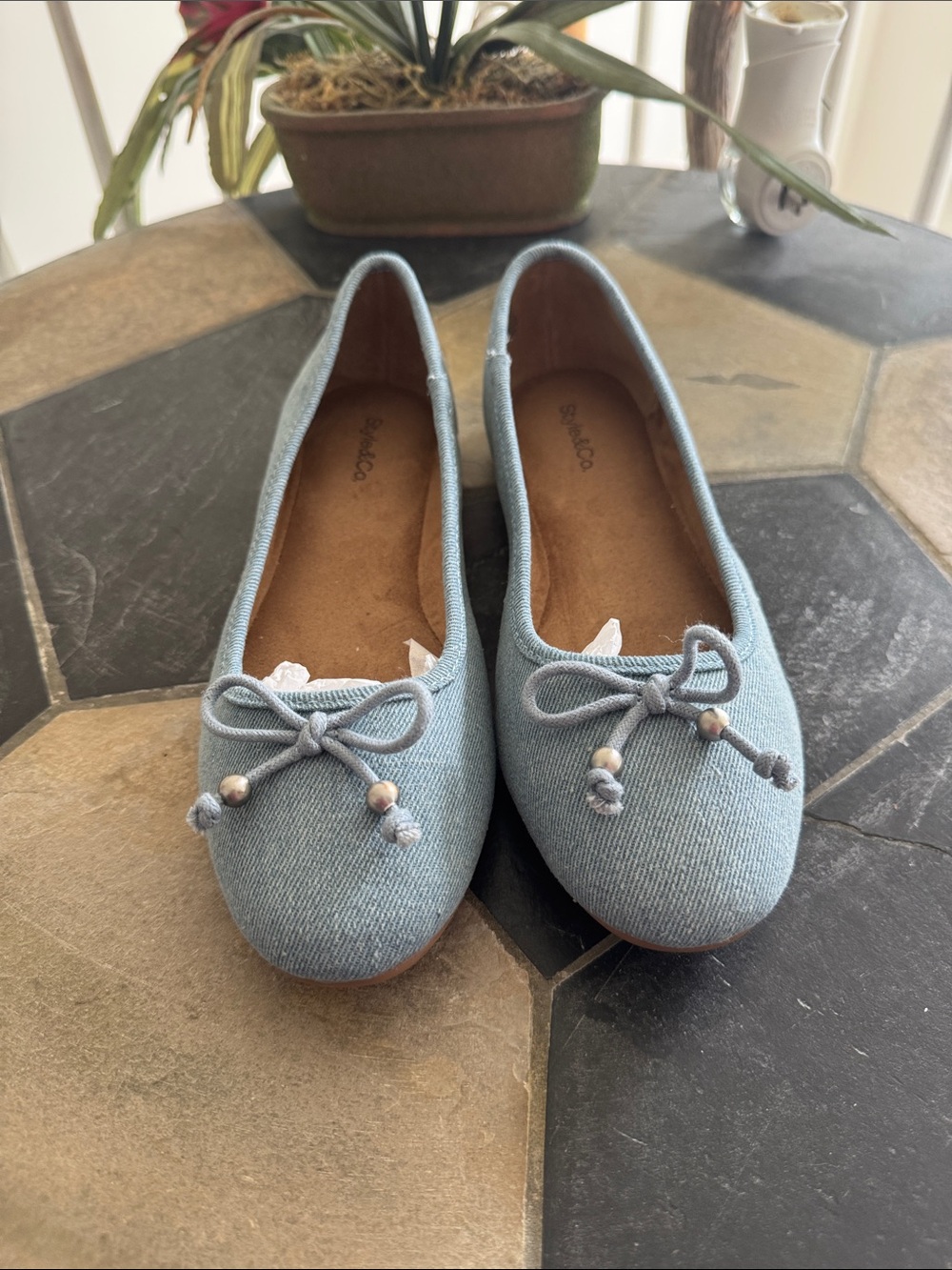 Style & Co. Light Blue Bow Ballet Flats